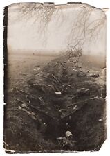 WW1 German photo death trench line warfare deserted postcard veteran estate POW picture