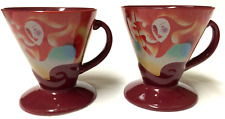 4 Vtg 1999 Frangelico Italian Liqueur Red Coffee Mugs Cup Linda Frichtel Barware picture