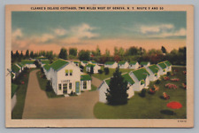 Postcard New York Geneva Clarke's Deluxe Cottages Linen 1948 C158 picture