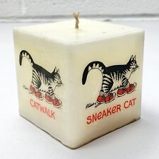 Vintage Kliban Cat Square Candle Different Graphic On Each Side UNBURNED 80s picture