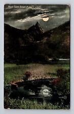 Banff-Alberta, Scenic Night View Mount Edith, Antique Vintage Postcard picture