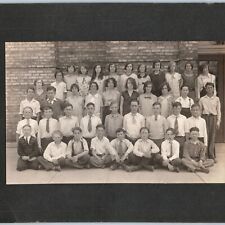 c1900s Mature Boys Girls Middle School Students Class Cabinet Card Photo 2H picture