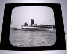 Antique Magic Lantern Slide Photograph Hudson River Dayline Steamboat New York picture