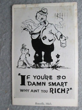 If You're So Damn Smart Why Ain't You Rich, Roseville, Michigan, Postcard 1948 picture