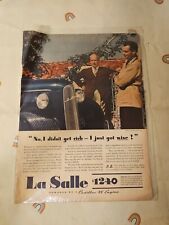 Antique 1939 Lasalle Cadillac v8 Engine Magazine Advertisement Vintage Print Ad picture