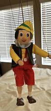 Pinocchio Puppet Marionette Wood Clothes Painted Face Straight Hair Tag Still On picture