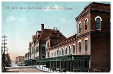 Train Railroad Station Advertising Postcard Union Depot, Chicago, Illinois IL picture