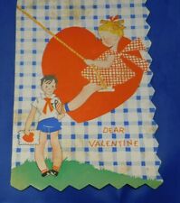 Vintage 1920/30's Valentine Girl on Swing Unsigned C220 picture