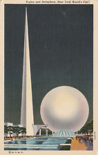 New York City NY 1939 World's Fair Trylon Perisphere Statue Vintage Postcard picture