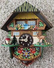 Vintage Wooden Woodsy Birds Deer Mini Cuckoo Clock From Germany picture