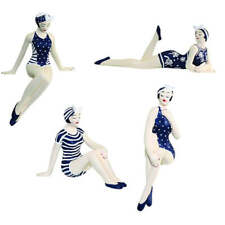 Delamere Design Bathing Beauties Set of 4 in Navy and White Suits picture