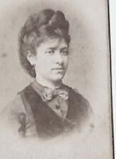 Lovely Woman with fancy puffy hairdo VTG CDV photo by L. Bachrich Wien Germany picture
