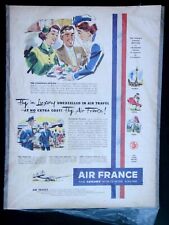 vintage AIR FRANCE AIRLINE TRAVEL ADVERTISEMENT magazine page picture