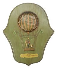 Hot Air Balloon Wood Wall Plaque Sign Picture Ascension Margat on Stag picture