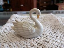 Lenox Miniature Handcrafted Porcelain Ceramic Swan Figurine with Gold Trim picture