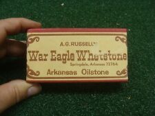 Vintage A.G. Russell's War Eagle Whetstone Arkansas Oilstone With Box - NICE picture