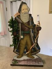 Old World Father Christmas Wooden Santa Claus 21” picture