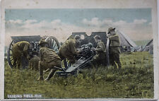 1900's MILITARY ~ WW 1SOLDIERS LOADING FIELD GUN picture