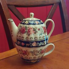 Vintage Collection Country Garden Flowers Tea for One Stacking Teapot & Cup picture
