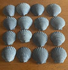 Lot of 16 Grey/Blue Scallop Mid-Atlantic Beach Crafting Seashells 1.5