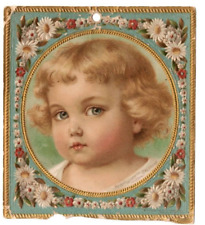 Hood's Sarsaparilla Astronomical Events Calendar Topper Blond Child Card 1898 picture