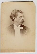 1875 Cabinet Photo-Quincy Illinois-Man-Profile-Dell Moustache-Del v Le Barker  picture