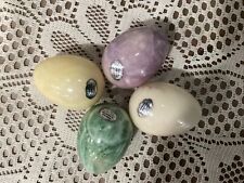 Genuine Alabaster Stone Hand Crafted Italy Eggs Figurines picture