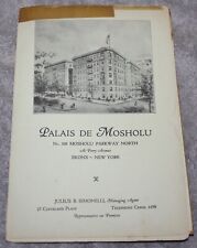 RARE 1924 PALAIS DE MOSHOLU BRONX NYC BROCHURE W/BLUE PRINTS ART DECO BUILDING picture