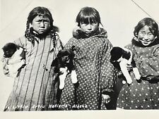 Z4 Photograph 6 Arctic Natives Alaska Girls Holding Puppies Puppy picture