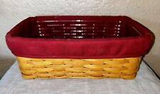 2002 Longaberger Mail Basket 12”x7.5”x5”  With Tie Liner/plastic Liner picture