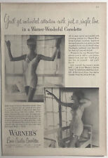 1952 Vintage WARNER’S Corselettes Lacy B&W Photo LINGERIE Print Ad 8”x11” picture