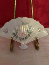 Vintage “Royal Peony” Porcelain Trinket Tray Soap Dish Fan-Shaped Trimmed Gold picture