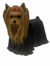 The Danbury Mint Long Haired Yorkie Figurine Statue Black Brown Puppy Dog 8