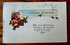 Vintage Christmas Postcard. Stamped 1924 With One Cent Stamp. picture