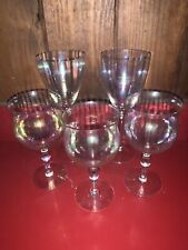 Set Of Five Beautiful Iridescent Shine Wine Glasses picture