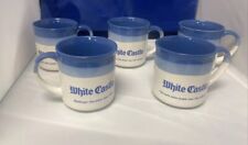Set of 5 Vintage Iconic White Castle Restaurant 14oz Ceramic Coffee Mugs Cups picture