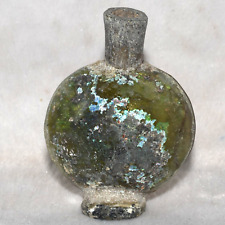 Rare Ancient Roman Glass Bottle Lamp with Long Neck Circa 1st - 3rd Century AD picture