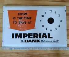 Vintage Imperial Bank Plastic Clock Advertising Sign picture
