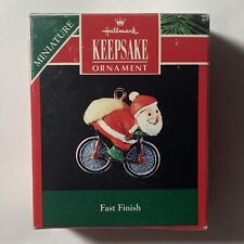 Hallmark Keepsake Ornament Miniature Santa Claus on Bicycle “Fast Finish” 1992 picture