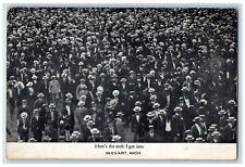 Crowded People Scene In Evart Michigan MI Antique Unposted Postcard picture