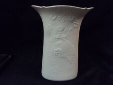 Kaiser White Porcelain Bisque Vase w/Raised Lady & Floral Design- 8