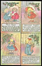 1908 Christmas  M.G.Hays VINTAGE Postcard With Little Girls (SET OF 8)  picture