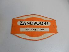Original 19 August 1956 Zandvoort Netherlands Races Course Marshall Armband picture