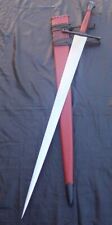 Handcrafted Medieval Longsword - Red Scabbard with Black Belt. picture