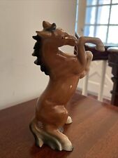 Vintage 1953 Halsey Import 6” Porcelain Bay Rearing Brown Horse Figurine picture