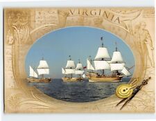 Postcard Replicas of the 3 ships Jamestown Settlement Williamsburg Virginia USA picture