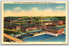 Linen Postcard Fulton NY Aerial View Sealright Company Plant A19 picture