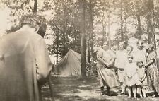 Antique 1920s Photo Woman Taking Picture of  Family Camping Back to Camera picture