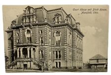 Postcard 1909 RPPC Mansfield OH, Courthouse And Block House picture