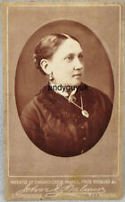 CDV CHROMOTYPE PALMER PLYMOUTH JEWELLERY LADY EARRINGS ANTIQUE PHOTO HAIR picture